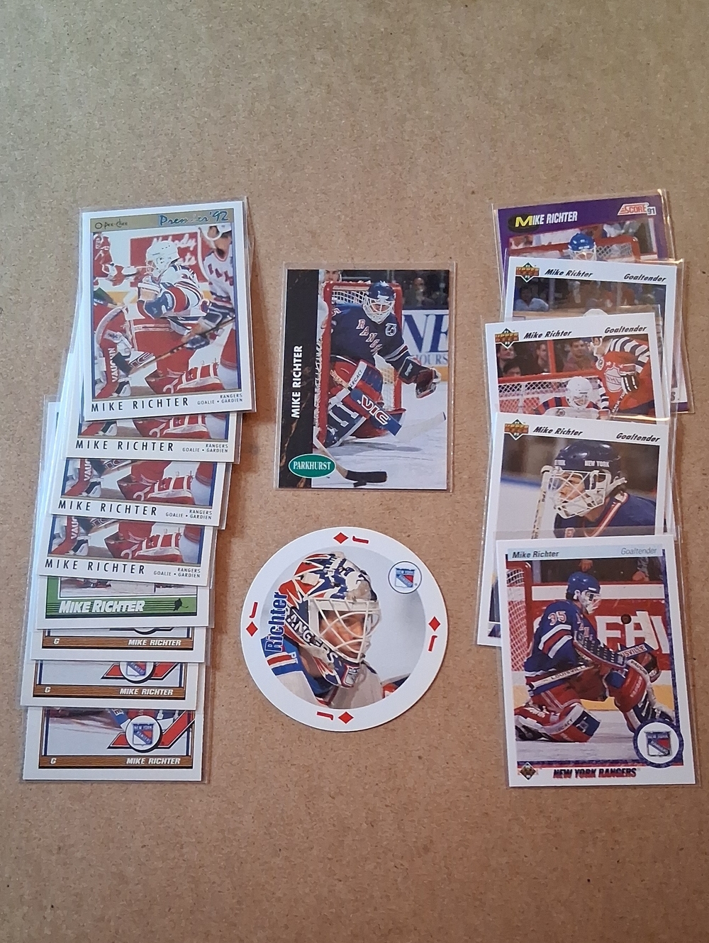 Mike Richter New York Rangers Hockey Card Lot - Blue, Red, White